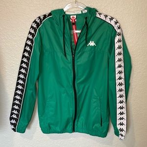 Kappa Banda Dawson rain jacket with sleeve taping in green